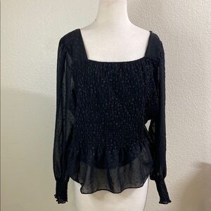 Nine West‎ Black Sheer Blouse